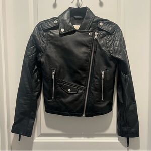 Abercrombie & Fitch Distressed Vegan Leather Moto Jacket XS